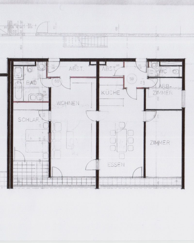 Graf Architekten Stuttgart - Studien - Umbau einer Arztpraxis zu Wohnungen - Vorentwurf Umbau in eine 5-Zimmer-Wohnung