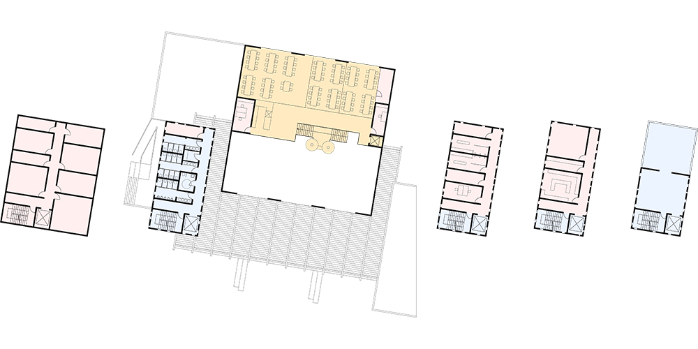 Graf Architekten Stuttgart - Wettbewerbe - Eingangsgebäude Freilicht-Museum Glentleiten - Grundrisse Obergeschosse